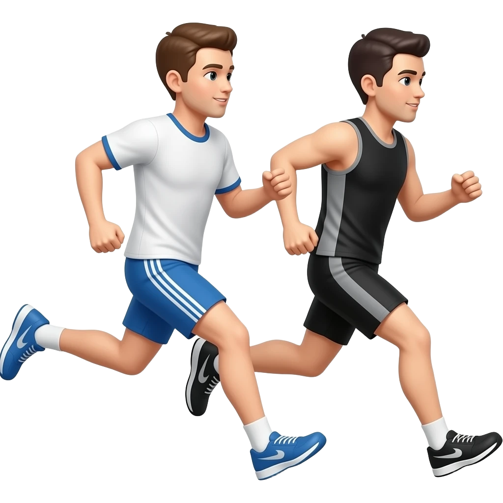 white & black run emoji