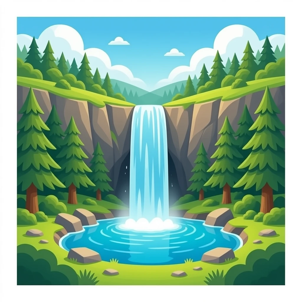 Water fall emoji