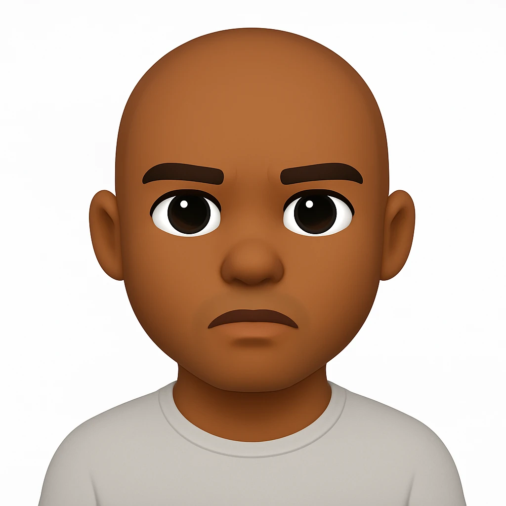 turn the second man in emoji style of the 1st image, match the facial features and clothes emoji