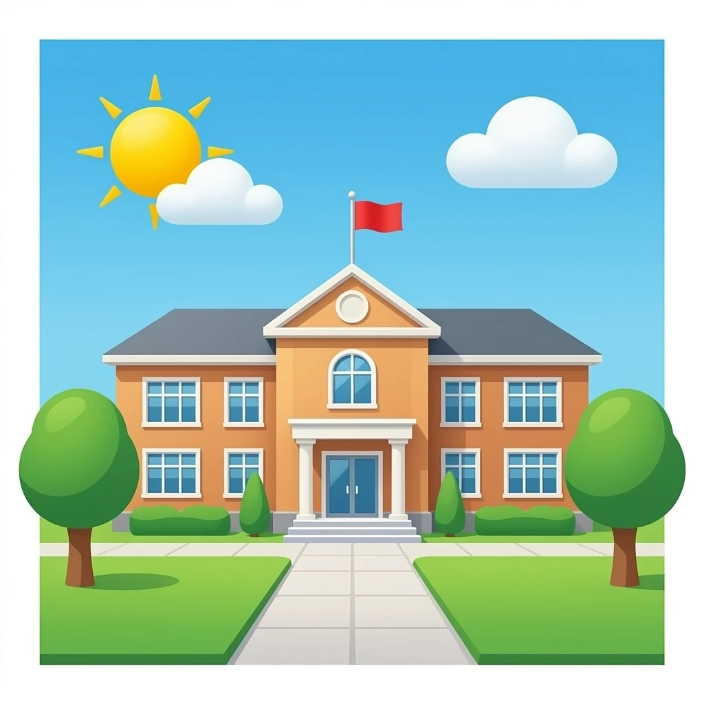 edificio escolar sin fondo emoji