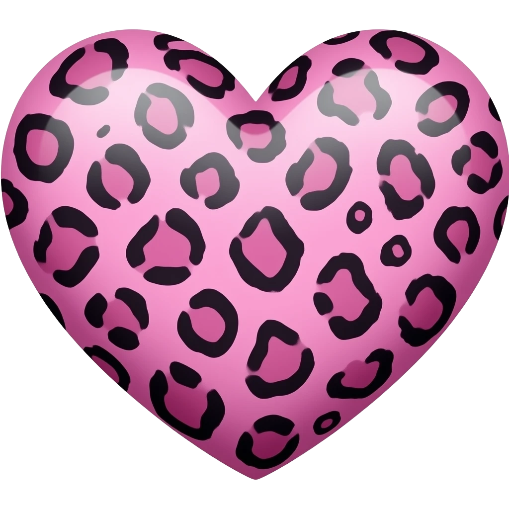 hace un corazón con estampado de leopardo en rosa emoji