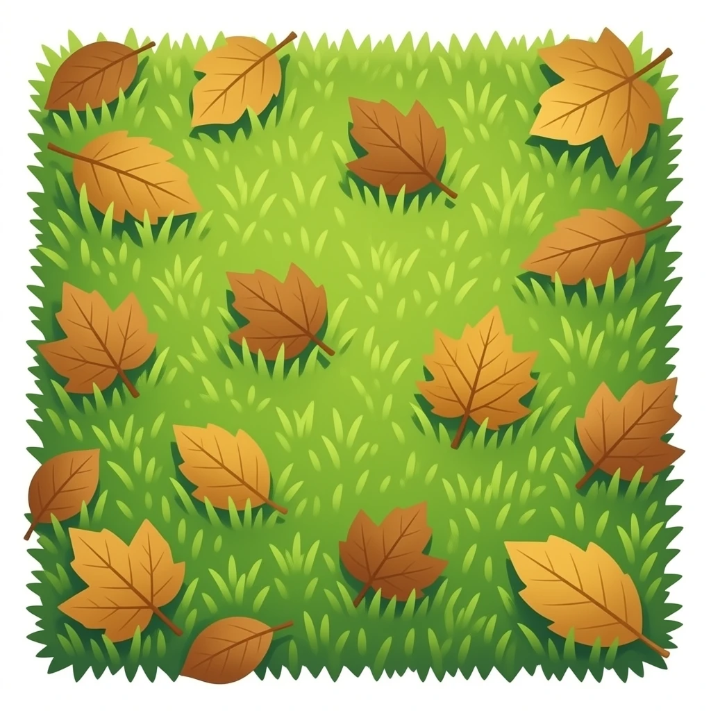 🟩 ground with Brown leaves top down emoji