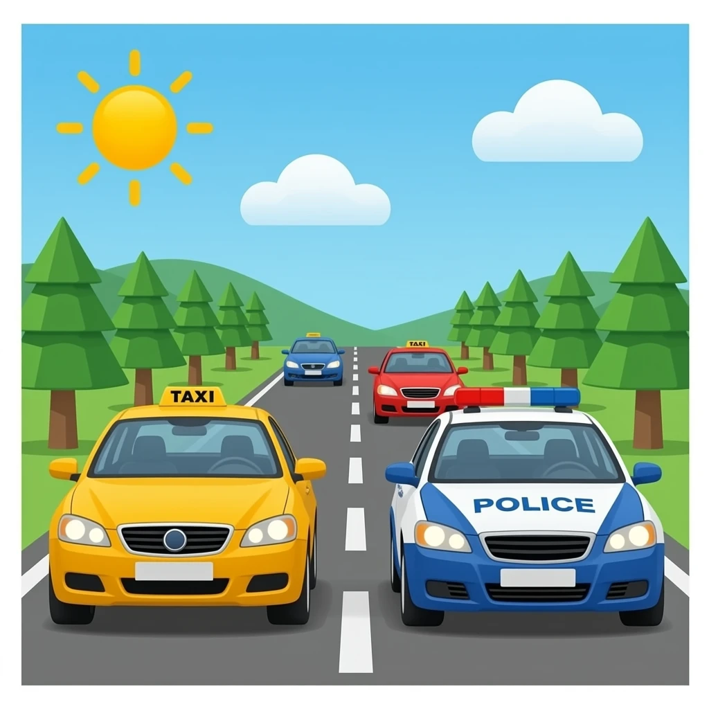 🛣️🚕🚓🚗 emoji