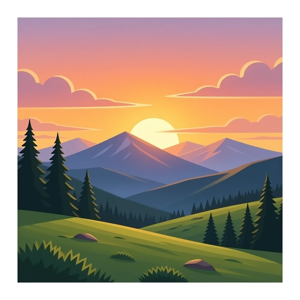 Montana mountainside sunset emoji
