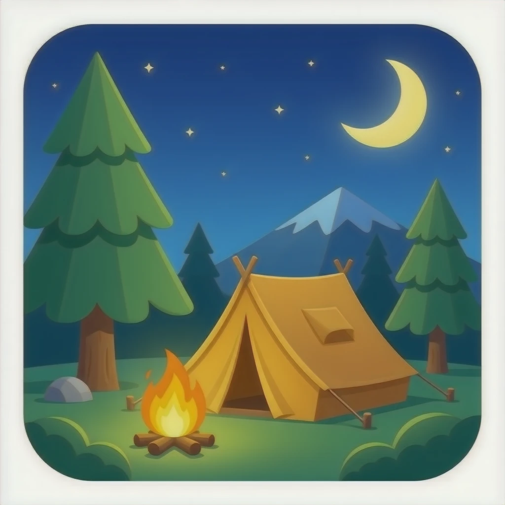🏕️🌲 🌃 emoji