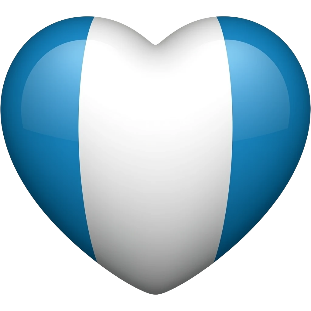 Blue and white heart mixed imoji emoji