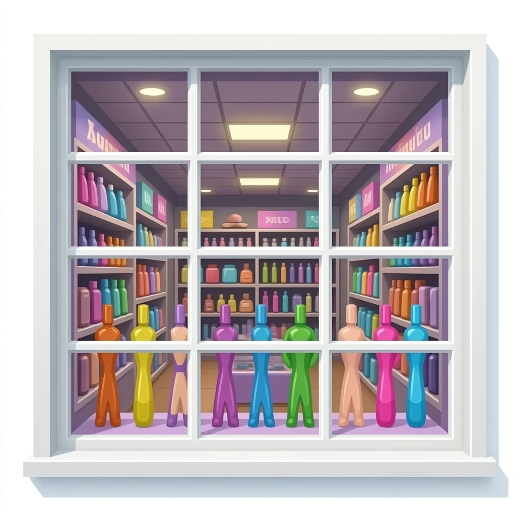 window with things from a sex shop emoji
