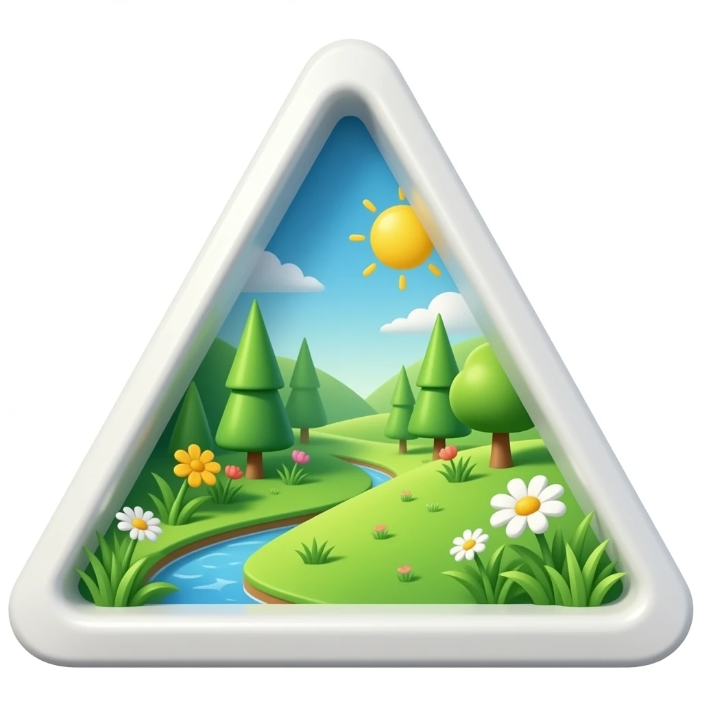 3D triangular shape grass in garden emoji