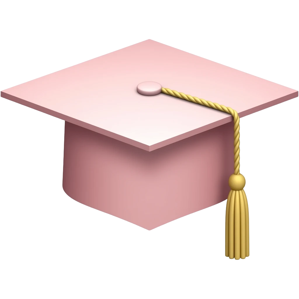 light pink graduation cap emoji