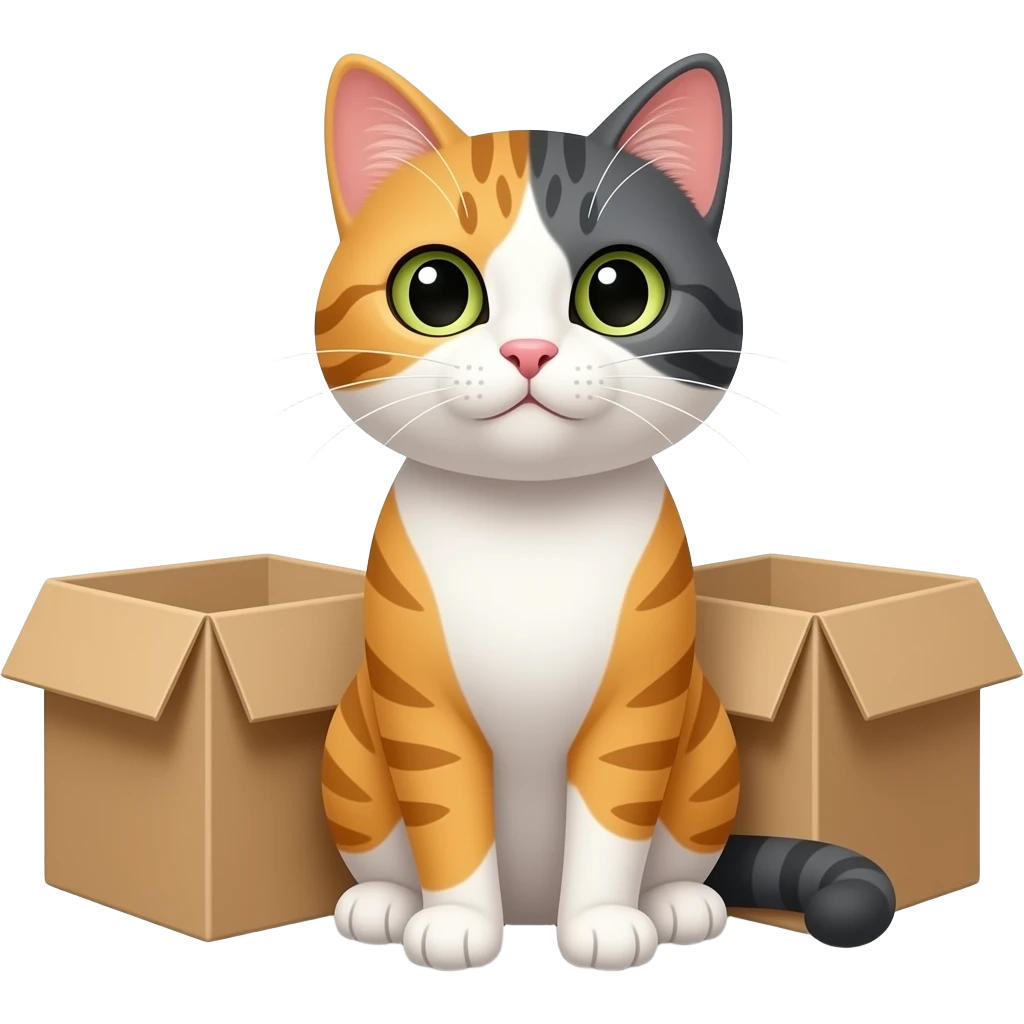 cat between two boxes emoji