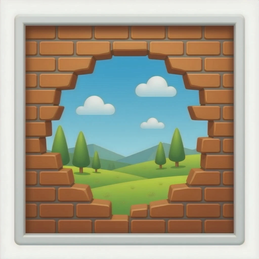Brick hol wall emoji