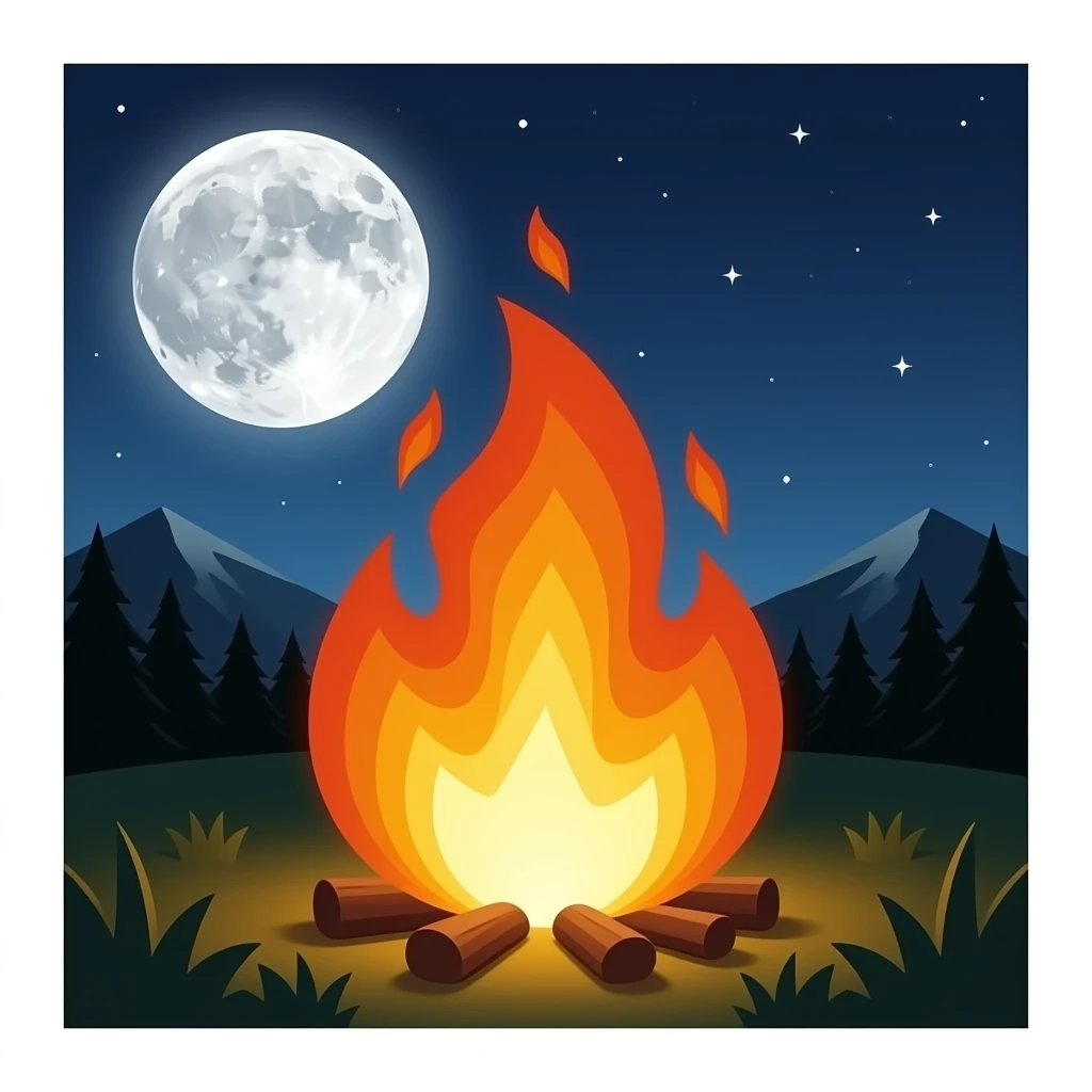 Moon fire emoji