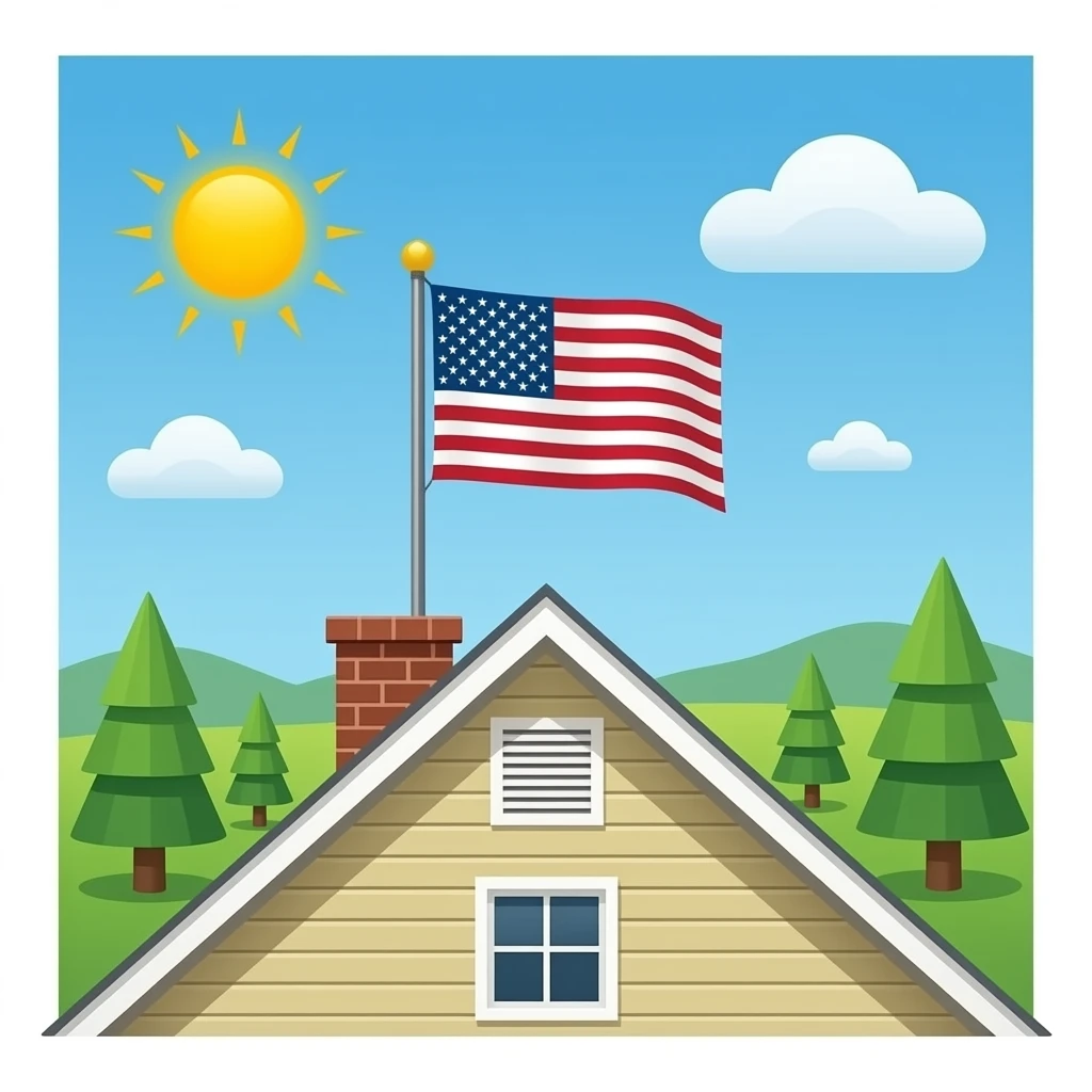 Крыша американский флаг emoji