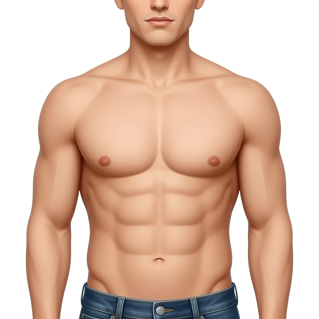 Fully nude man front waist and back waist emoji