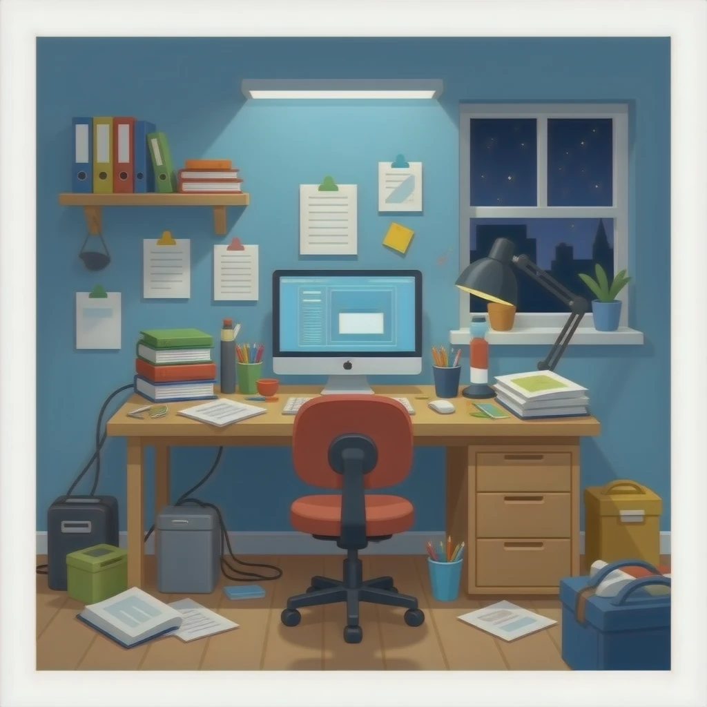 bureau en désordre emoji