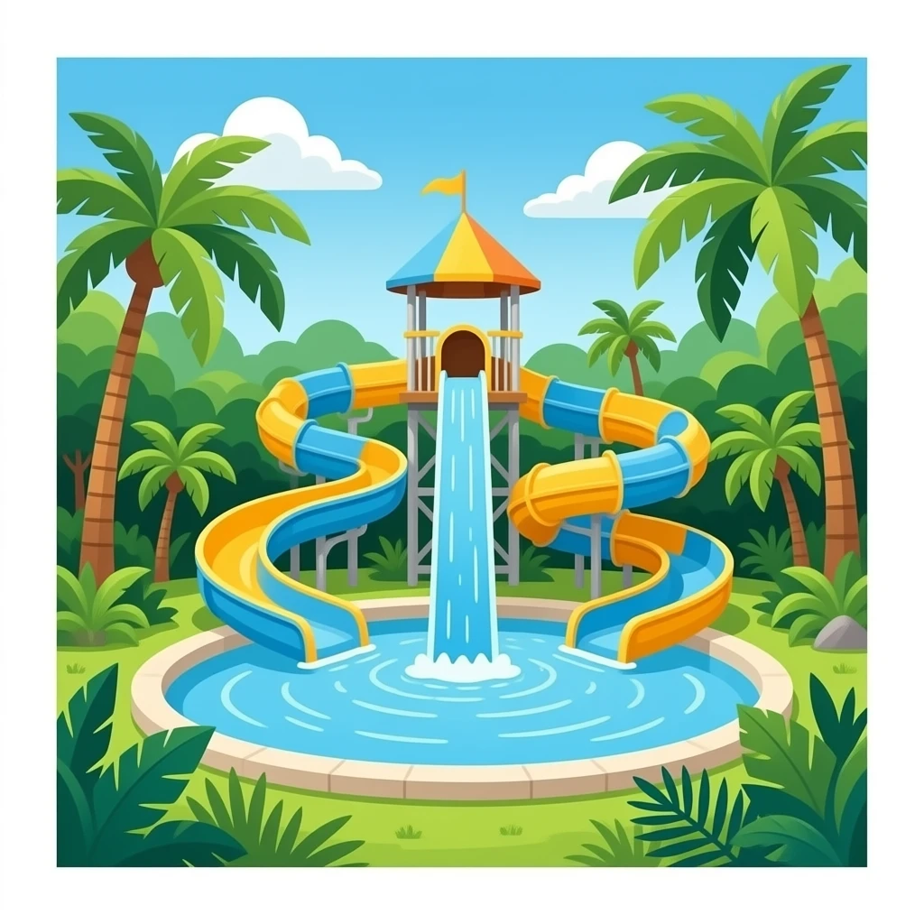 big water park in jungle emoji