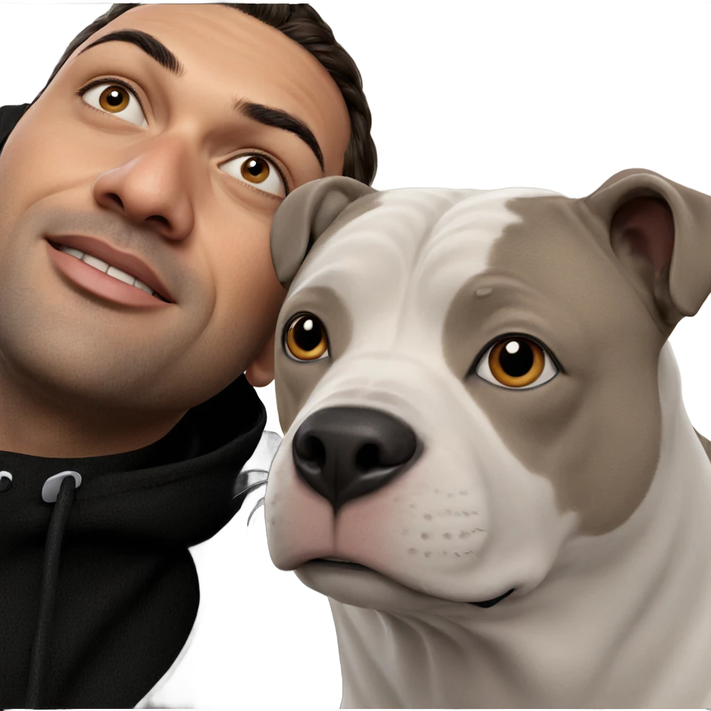 realistic male portrait with animal emoji