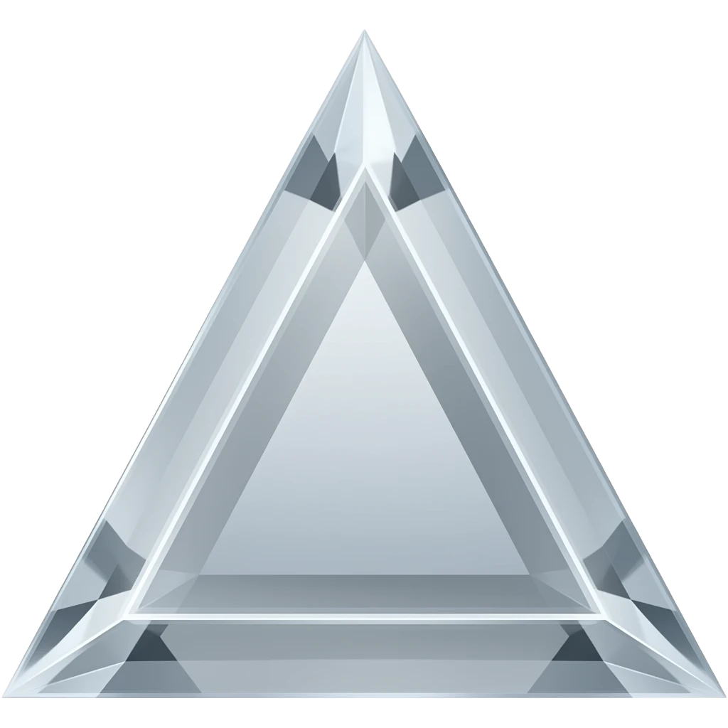 triangular crystal prism 3d 4k emoji
