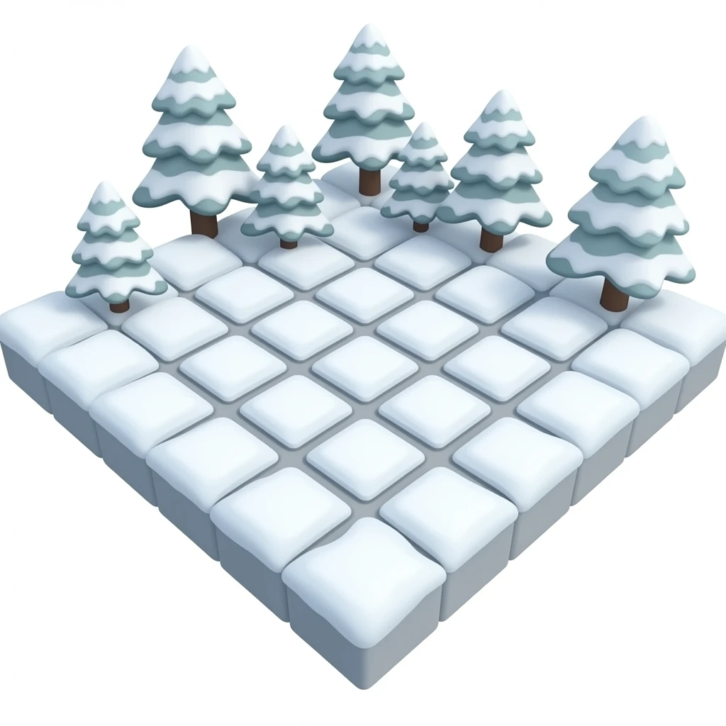 Snowed  square tile ground emoji
