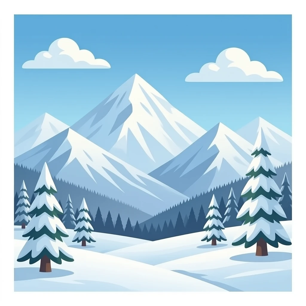 CREA UNA MONTAÑA NEVADA PERO SIN CIELO emoji