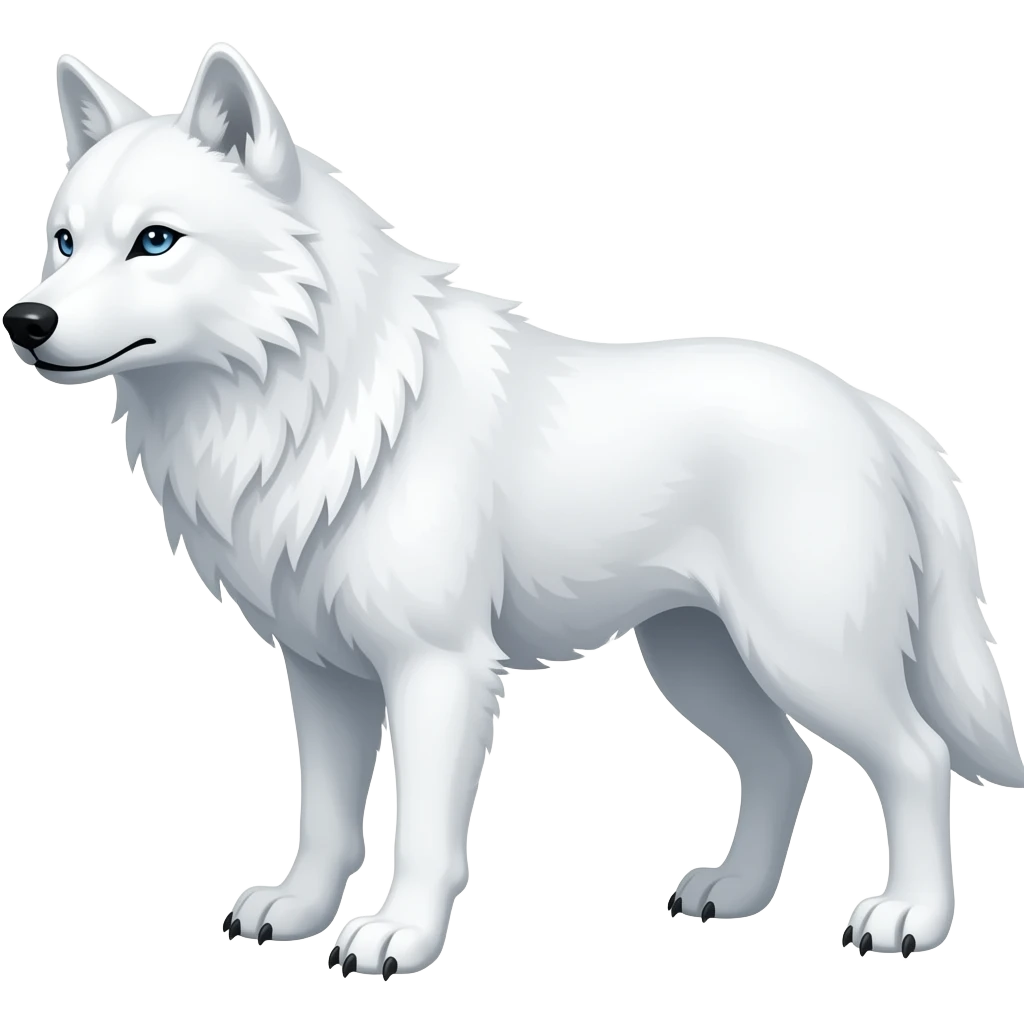 White fierce wolf emoji