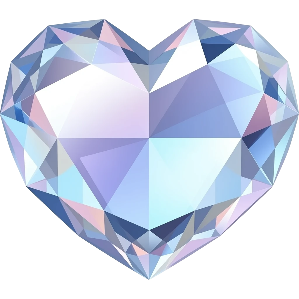 pretty irridescent crystal heart emoji