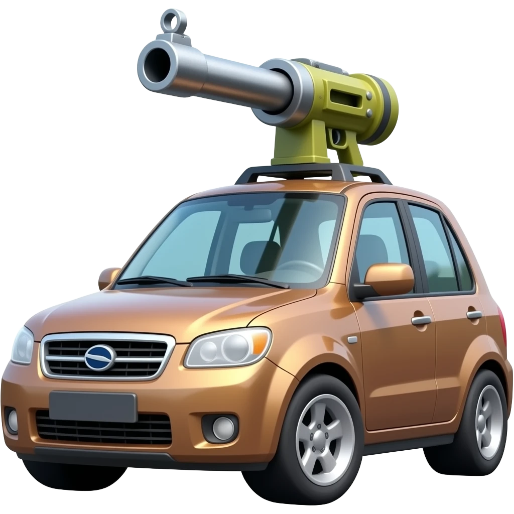 car with minigun emoji