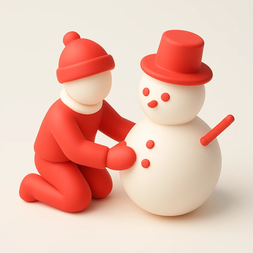 people making a snowman emoji