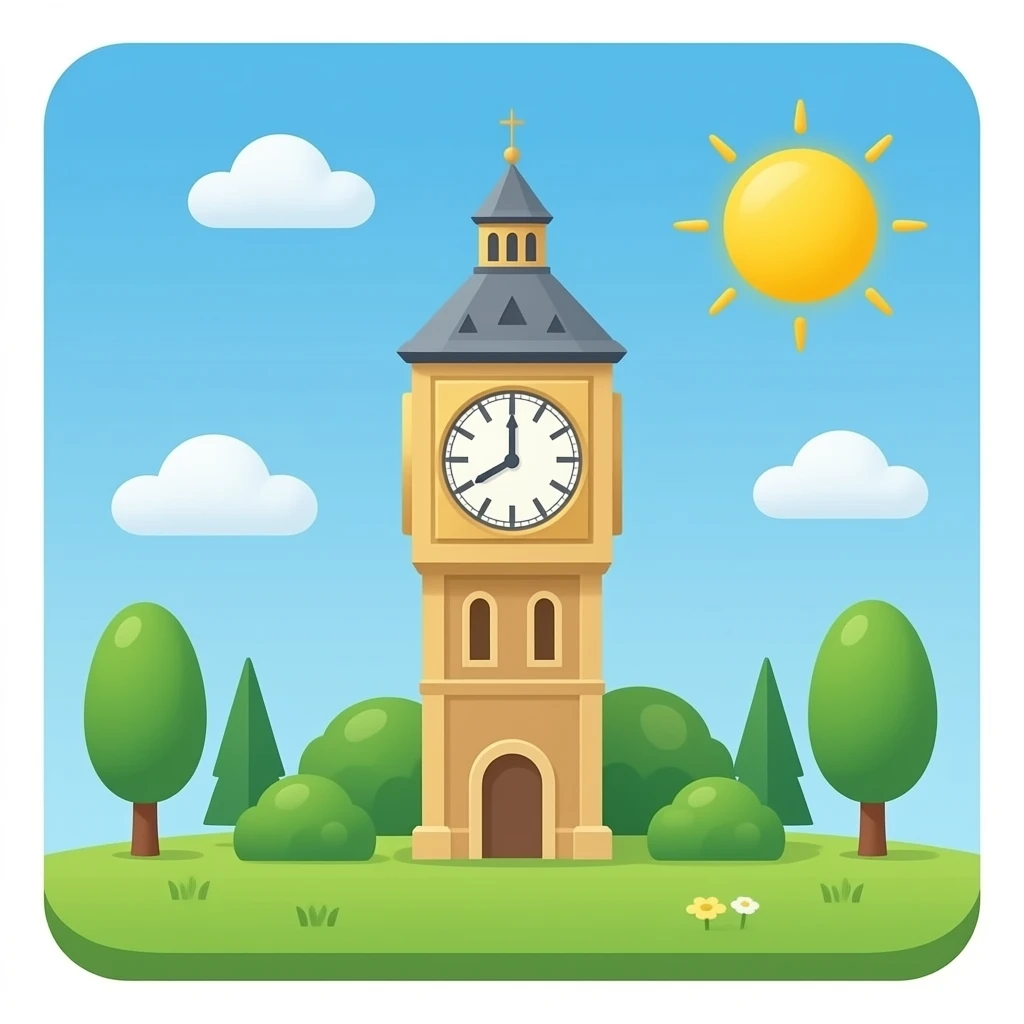 Clock tower emoji