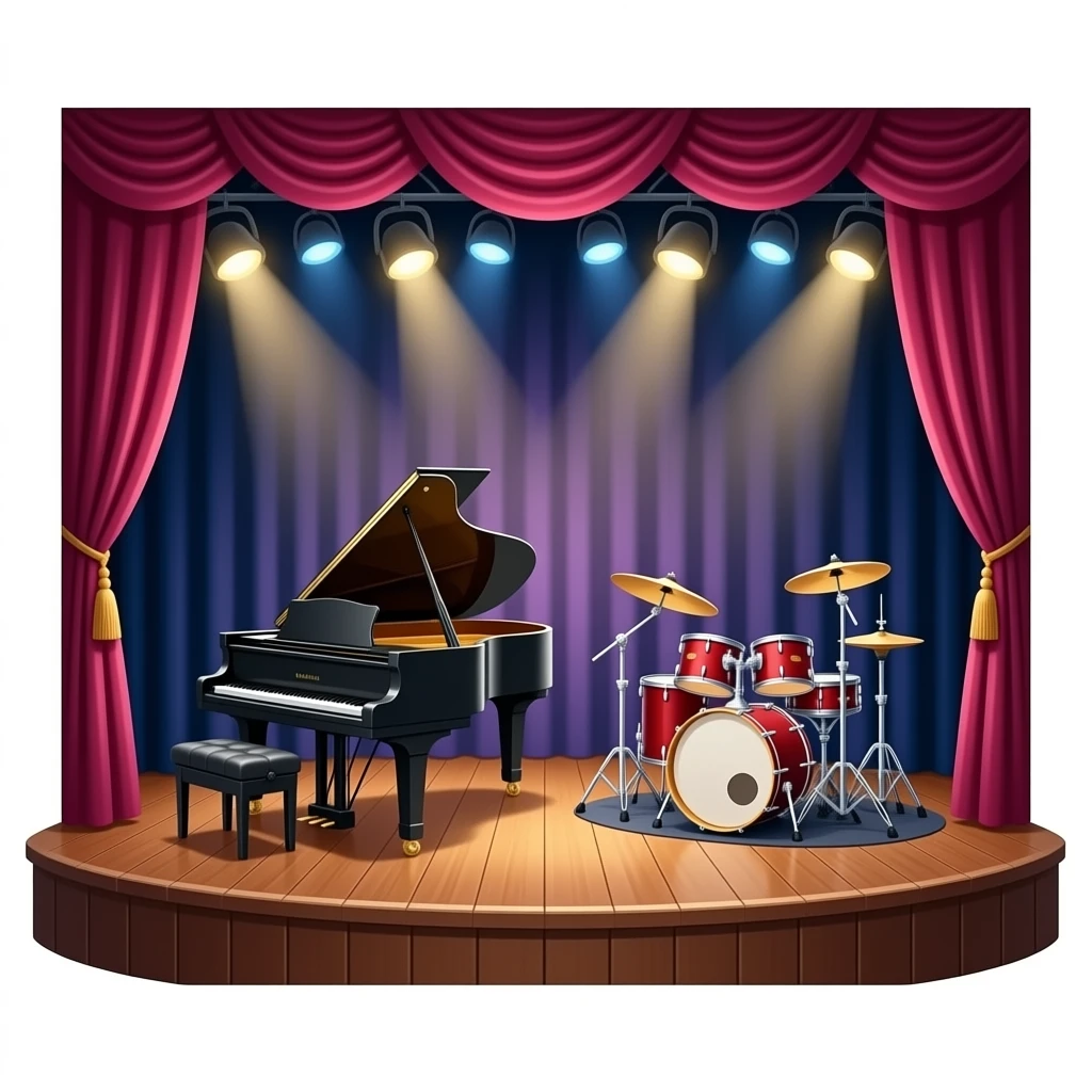 ecenario de musica emoji