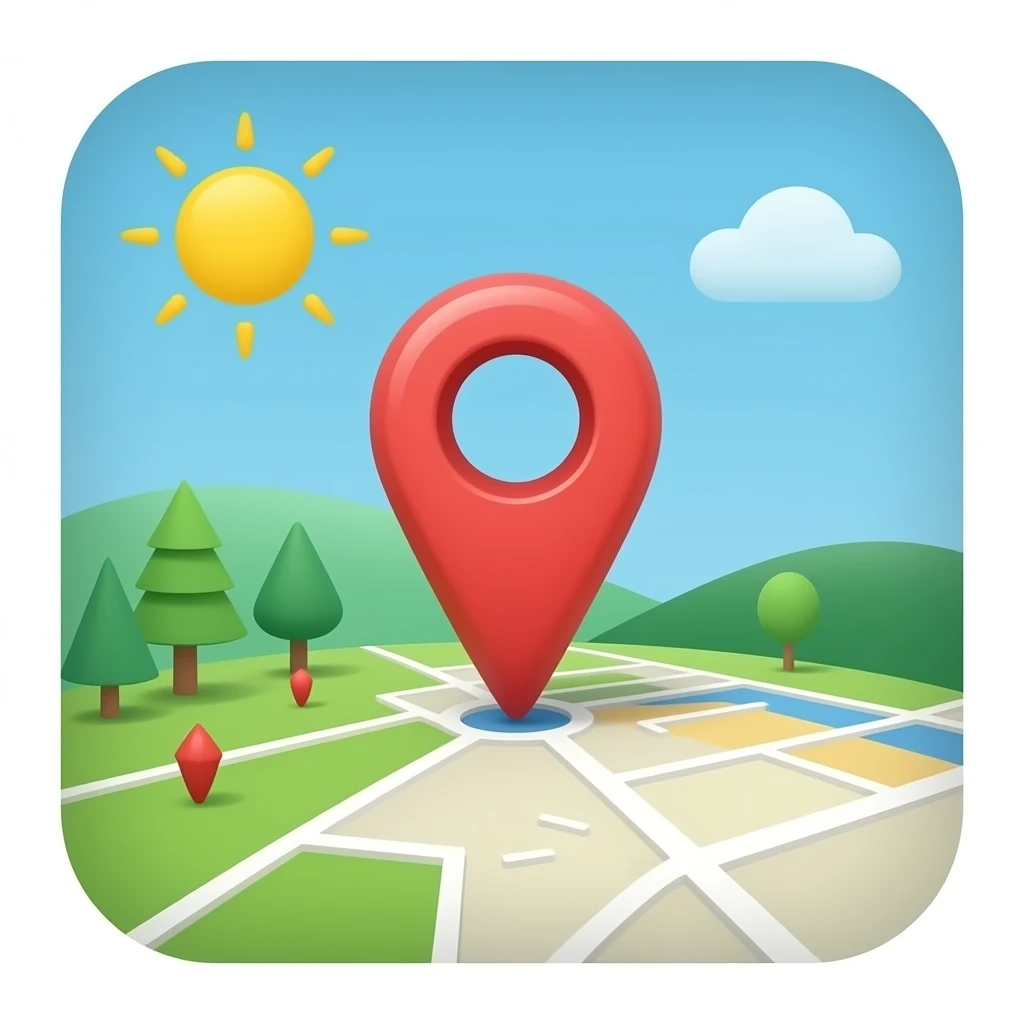 Map with location pin emoji