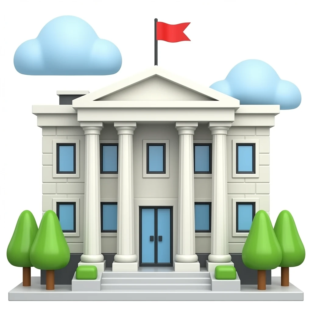 City hall  building 3d no background emoji