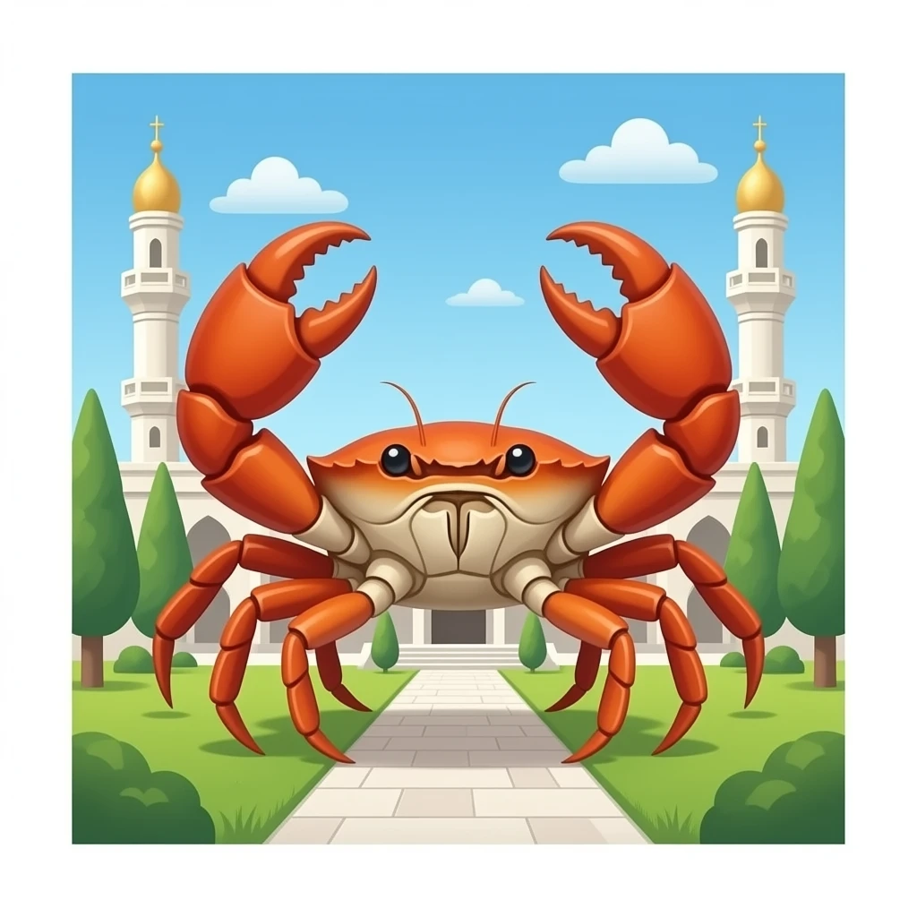 The crab is in the masjid al haram kaaba emoji