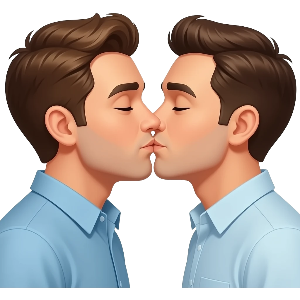 Men kissing emoji