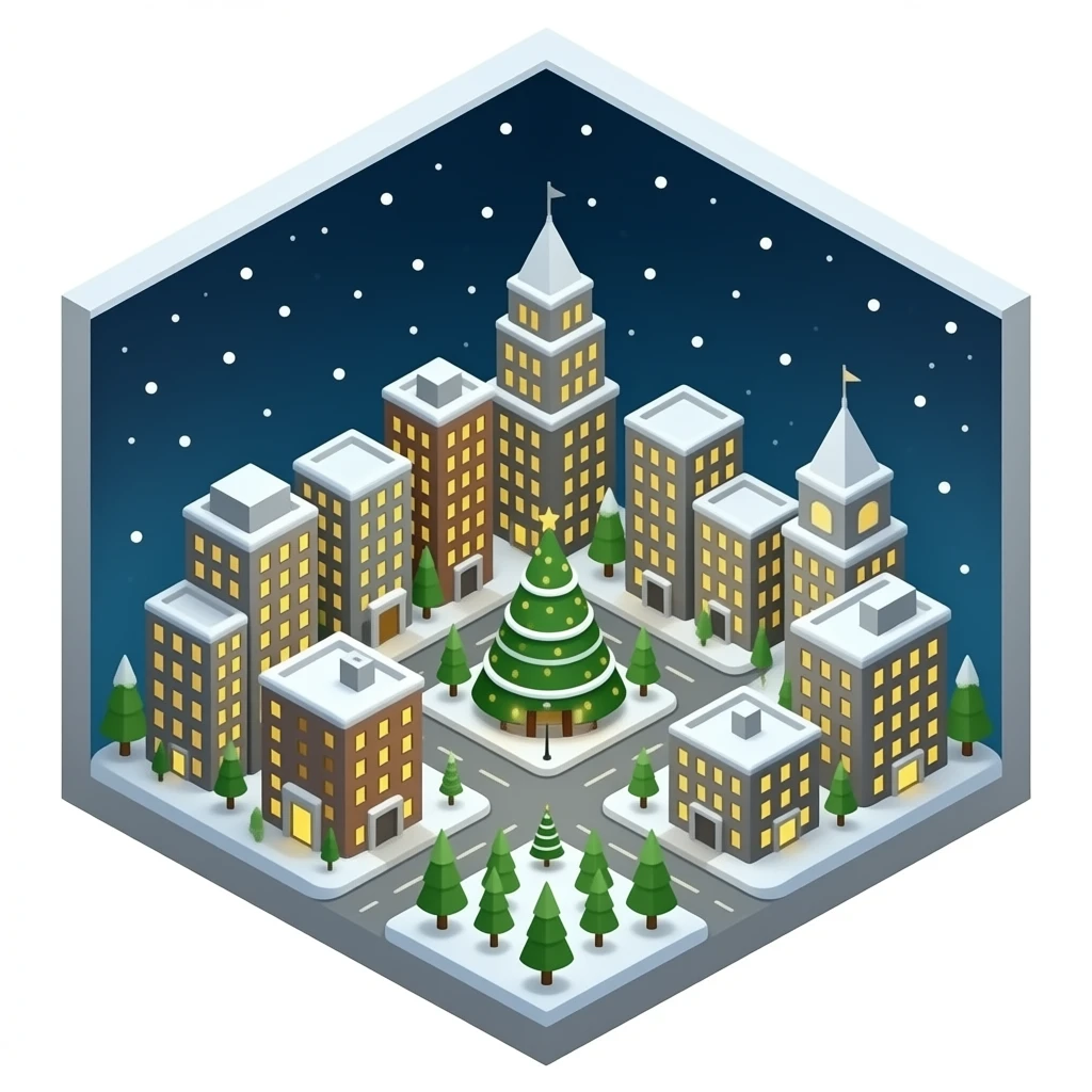 Isometric new year emoji