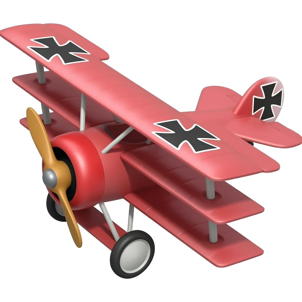 red baron triplane 3/4 angle emoji