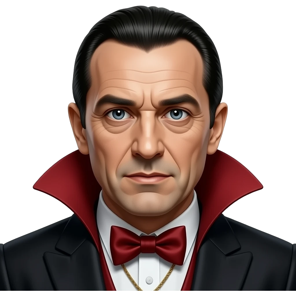 Bela Lugosi, Dracula, Classic Horror Monster, hyper realistic, photorealistic, cinematic emoji
