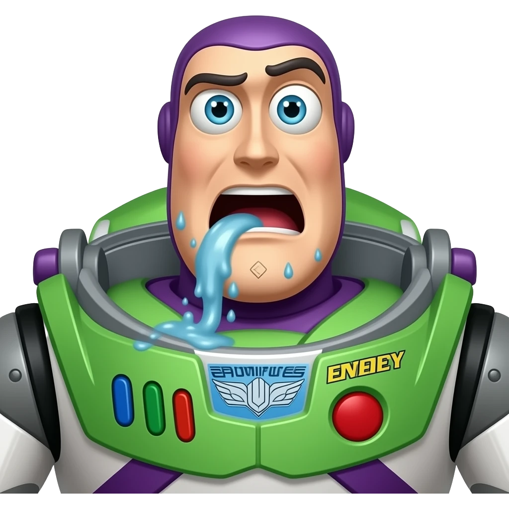 vomiting, diarrhea, epidemic: Buzz Lightyear emoji