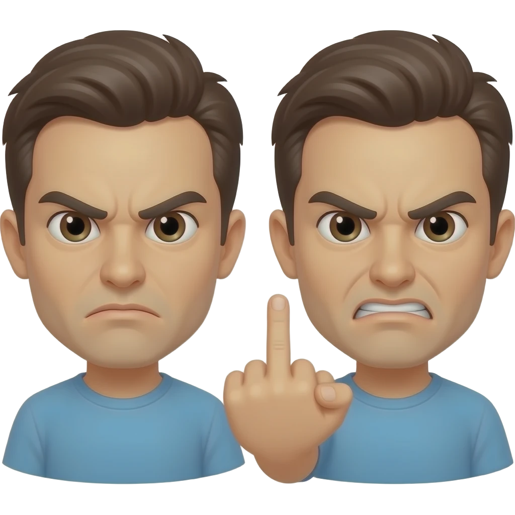 😑 + 😤 + 🖕 emoji