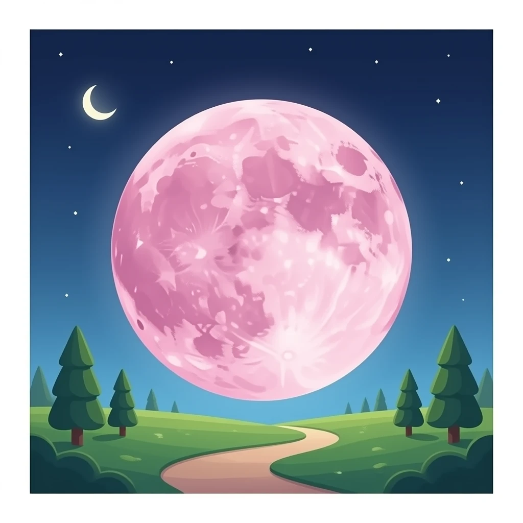 Pink moon emoji