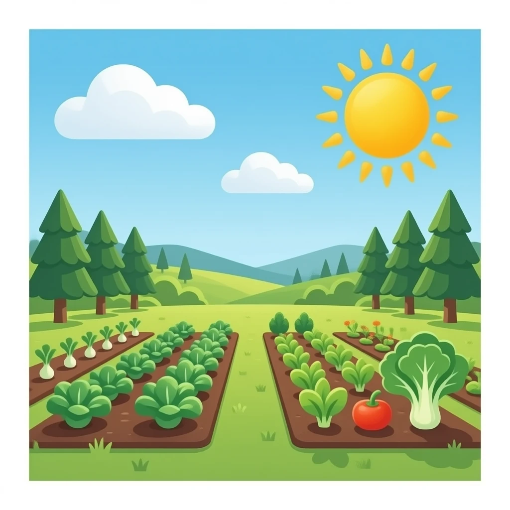 sun rays resting on vegetable garden emoji