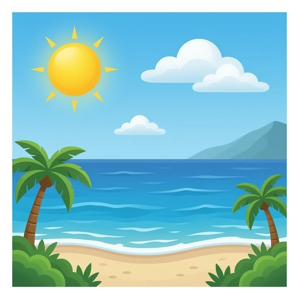 Sea  looking from above no background emoji