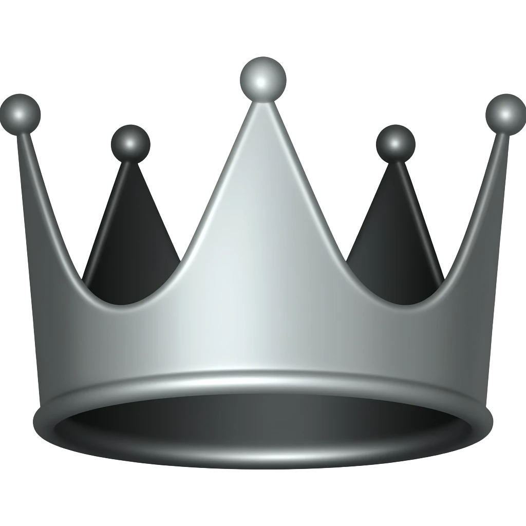 grey and black crown emoji