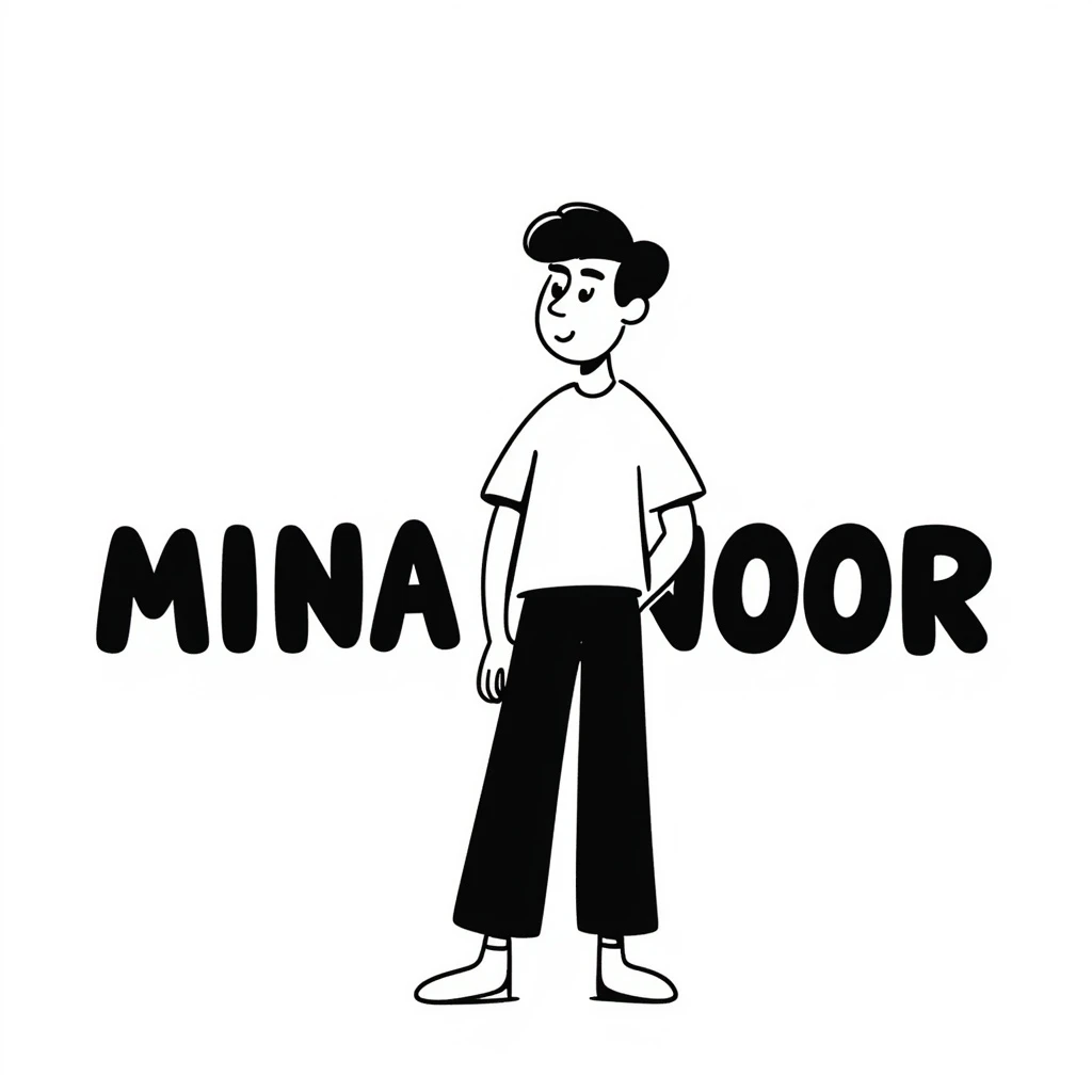 a guy with MAHNOOR written in the background emoji