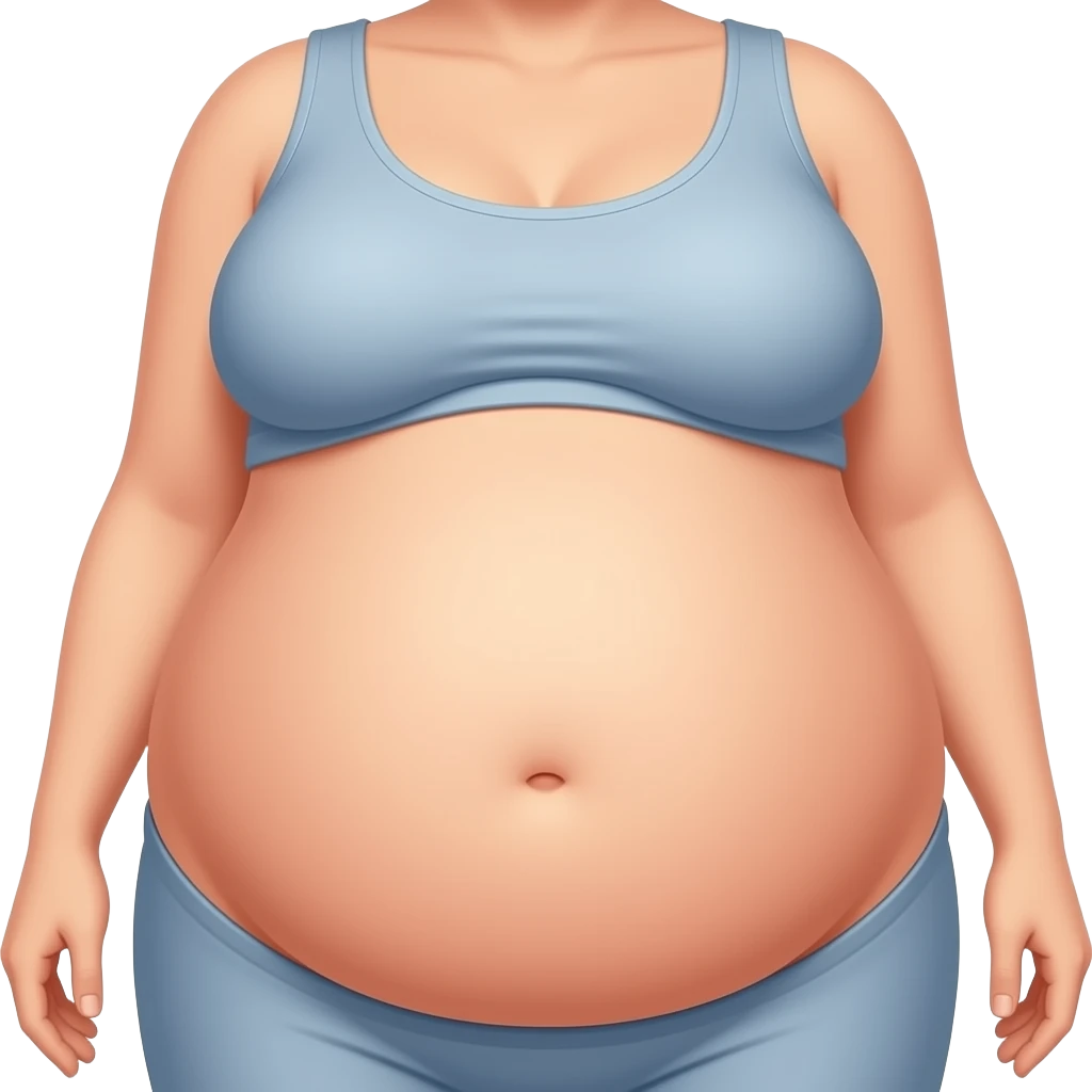 A female stomach,big and full,bulging ,ready to go pop,so full that a heavy fat stomach wants a gentle rub,A Bellybutton,the stomach had too much to eat,even one can’t fast but walks like she is pregnant with a baby bump sticking out and leading the way. emoji