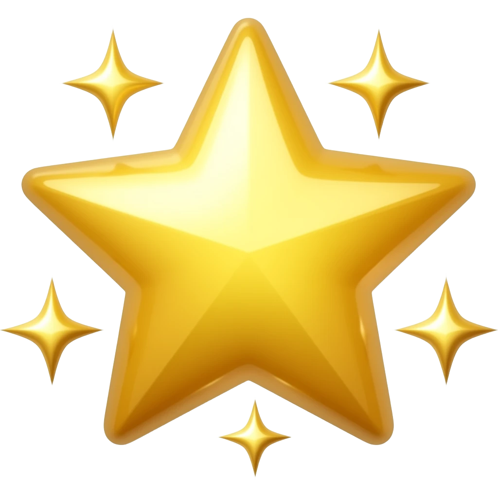 golden star with twinkles all around emoji