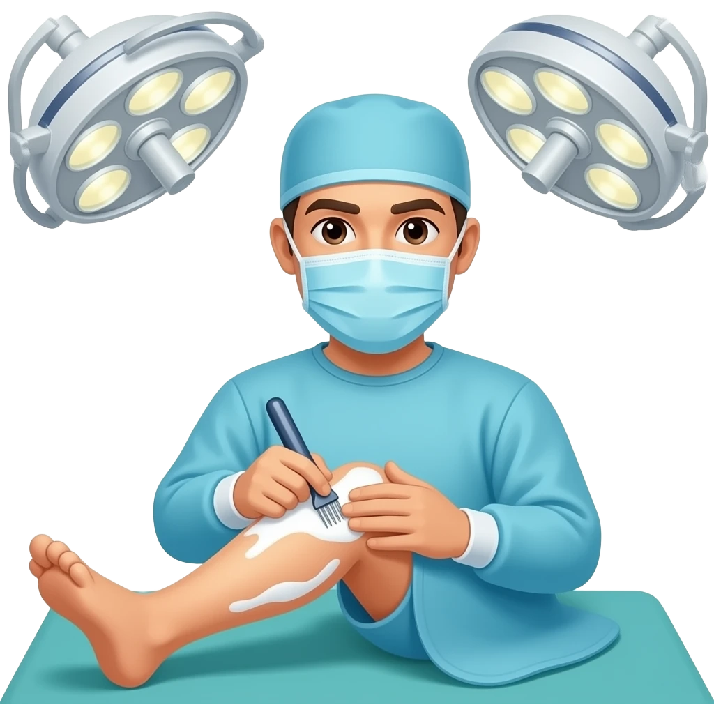 surgical field shaving leg by patient emoji
