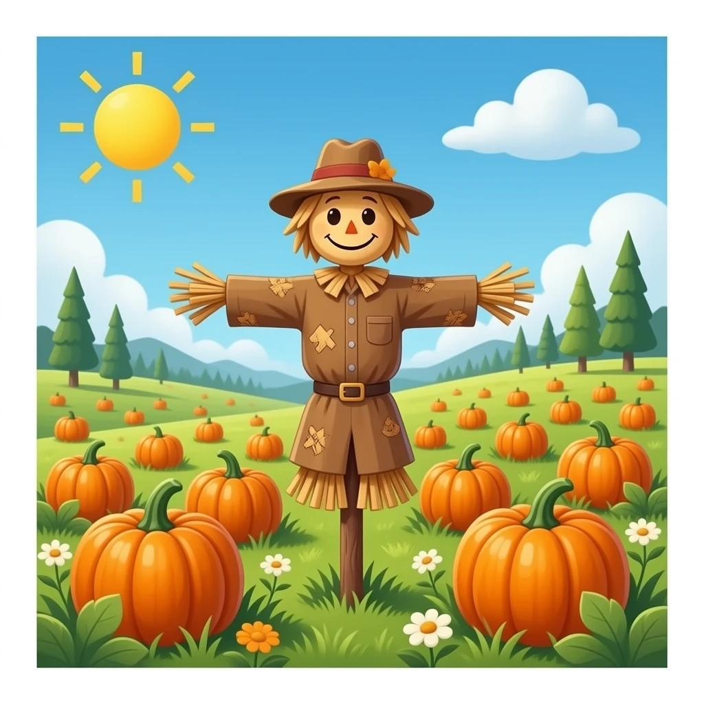 Pumpkin patch scarecrow emoji