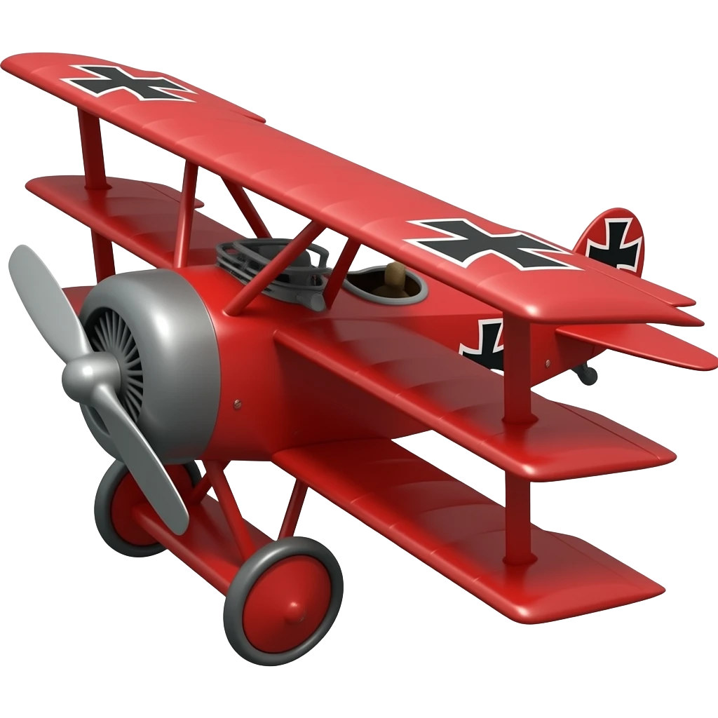red baron triplane 3/4 angle emoji