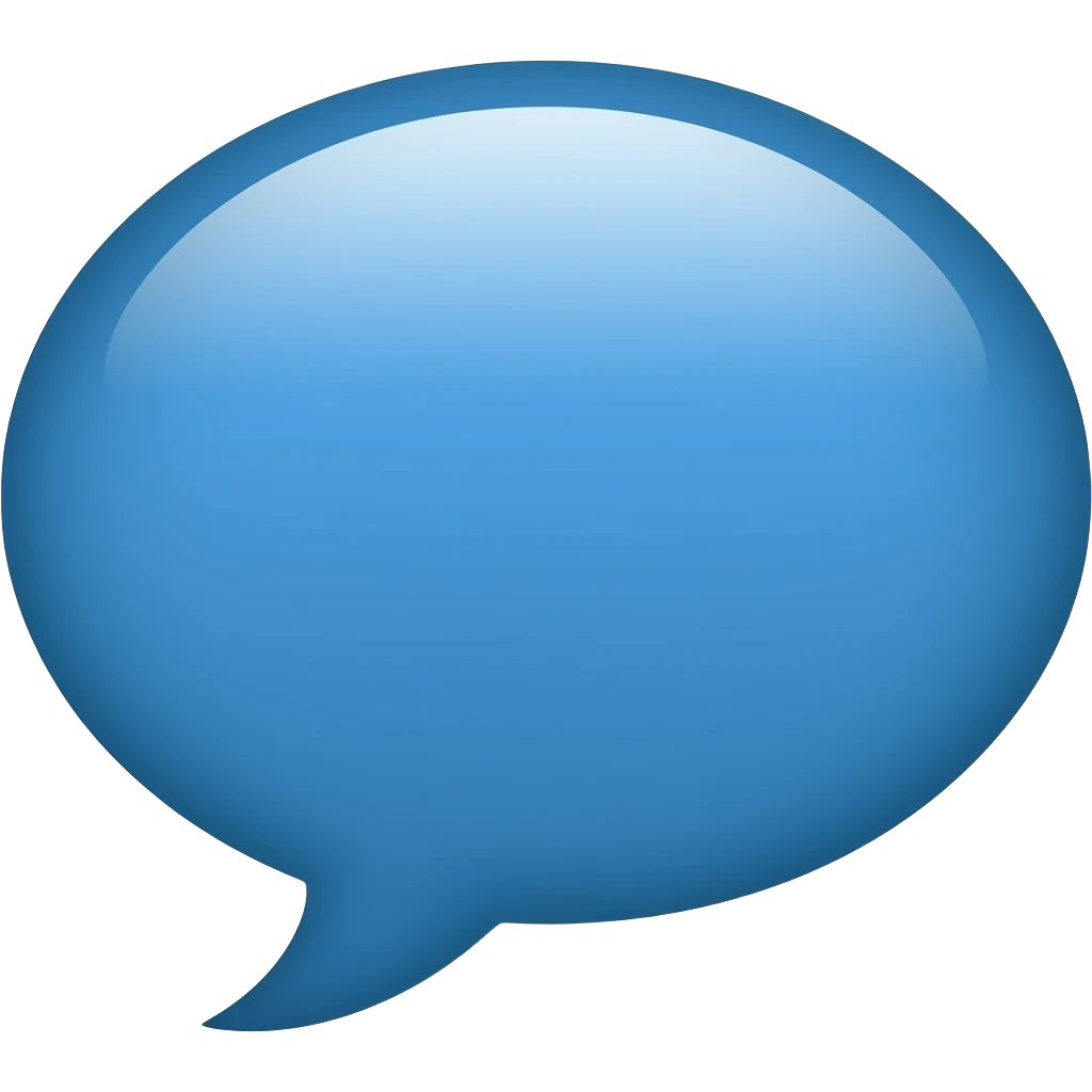 Conversation bubble that is blue the little piece that shows conversation needs to be on the left emoji